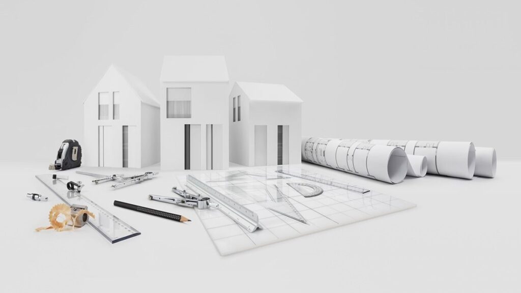isometric drawings like shapes and buildings