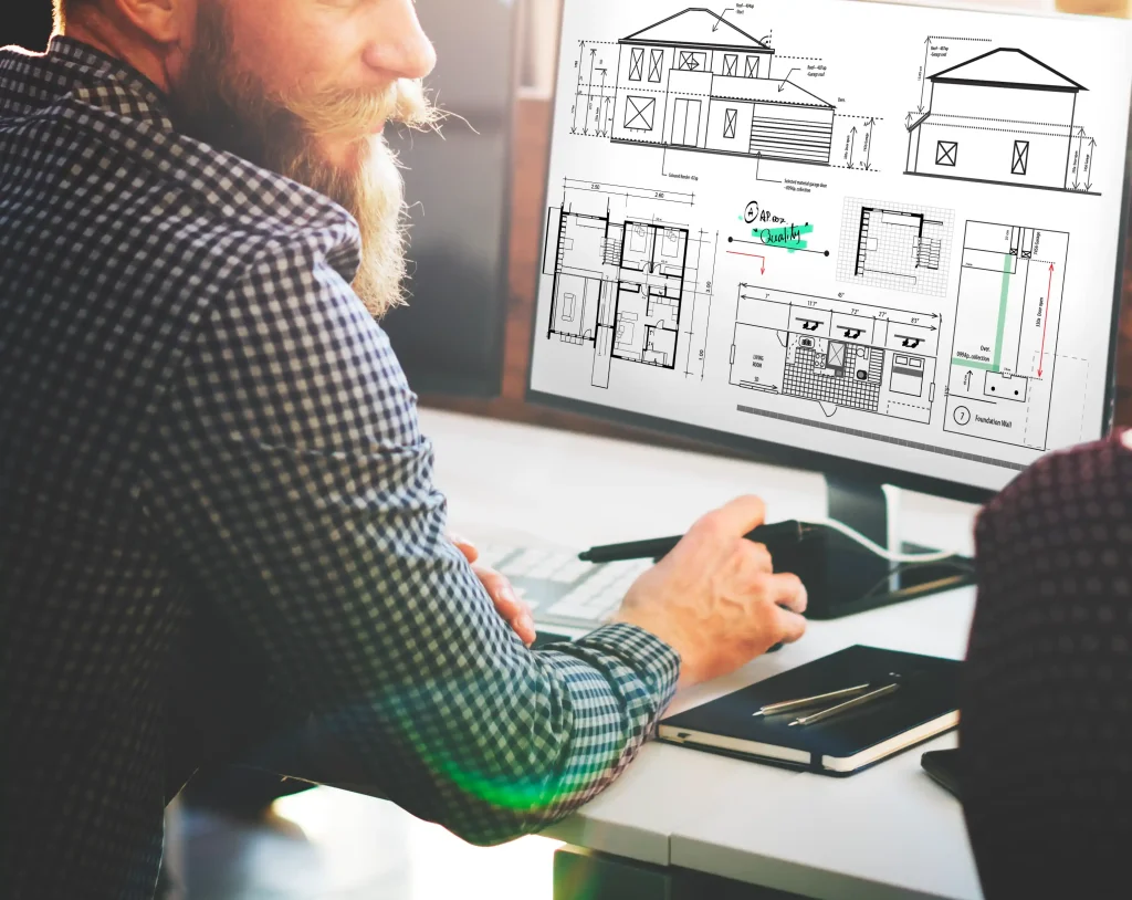 Architect reviewing AI-generated building layouts using Generative Design in Revit