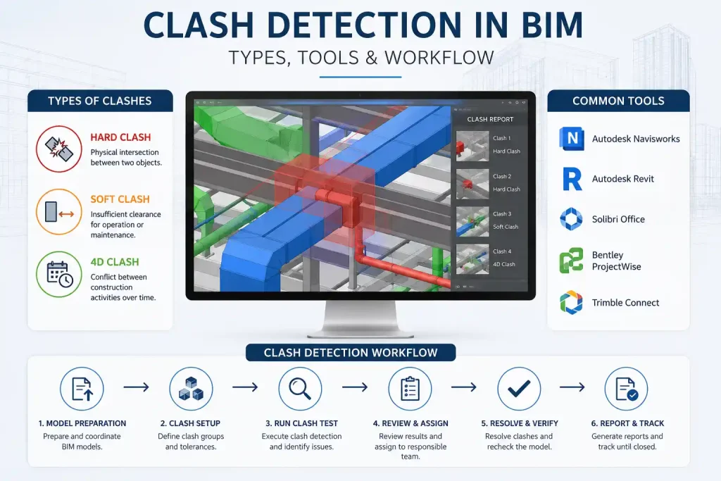 Clash Detection in BIM workflow using Revit and coordination software