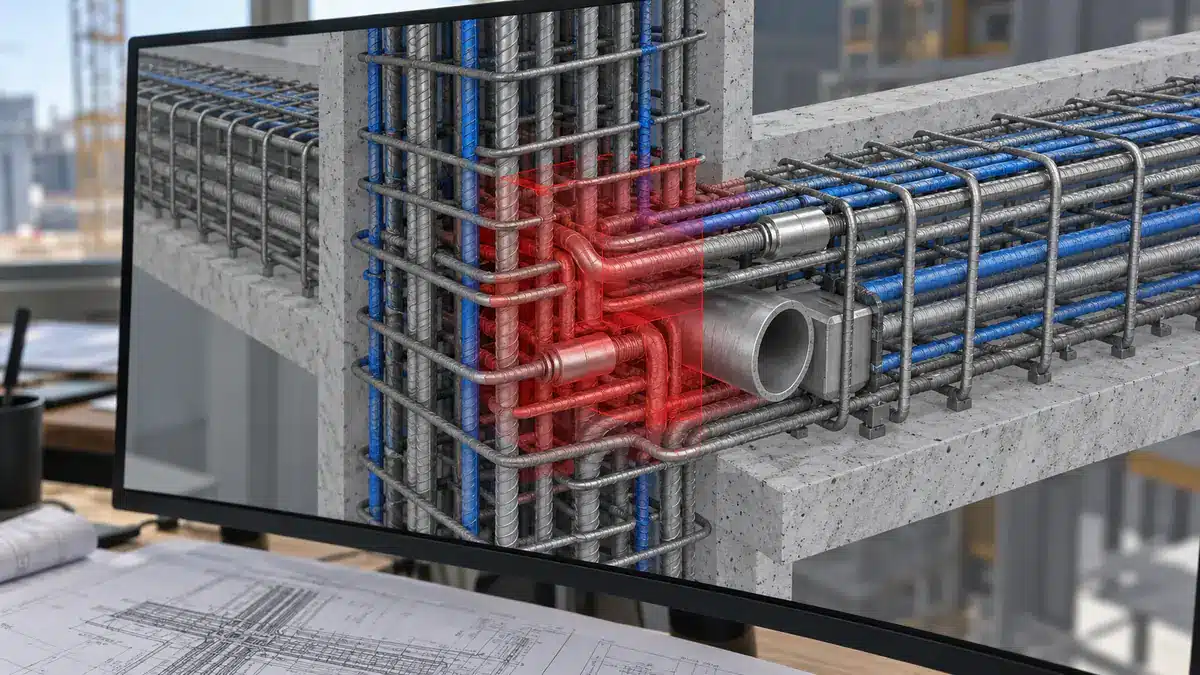 Congested rebar connection requiring RFI clarification