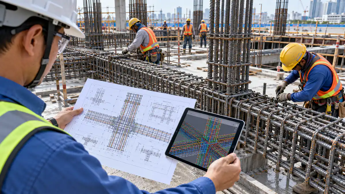 Approved rebar placing drawings used for field placement and inspection