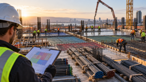 Rebar pour sequencing plan coordinating detailing, fabrication, and concrete pours